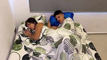 While my slutty MILF stepmother lets me sleep in her bedroom, I fuck her good and end up cumming inside her ass.