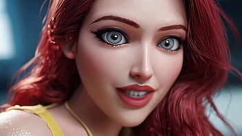 巨大なおっぱいを持つ赤毛の彼女は黄色いドレスを着てあなたとセックスし、中出しされたい - AI