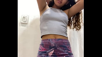 cute girl lifting her horny skirt